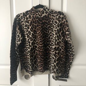 Ganni Leopard Print Wool Sweater